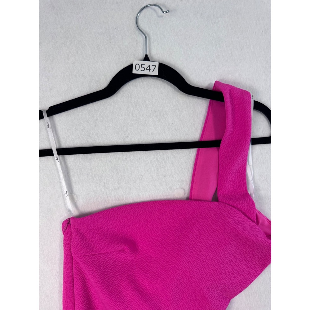Lulus Pink One Shoulder Cutout Mini Dress Size Large NEW Barbiecore Made in USA - Picture 10 of 10
